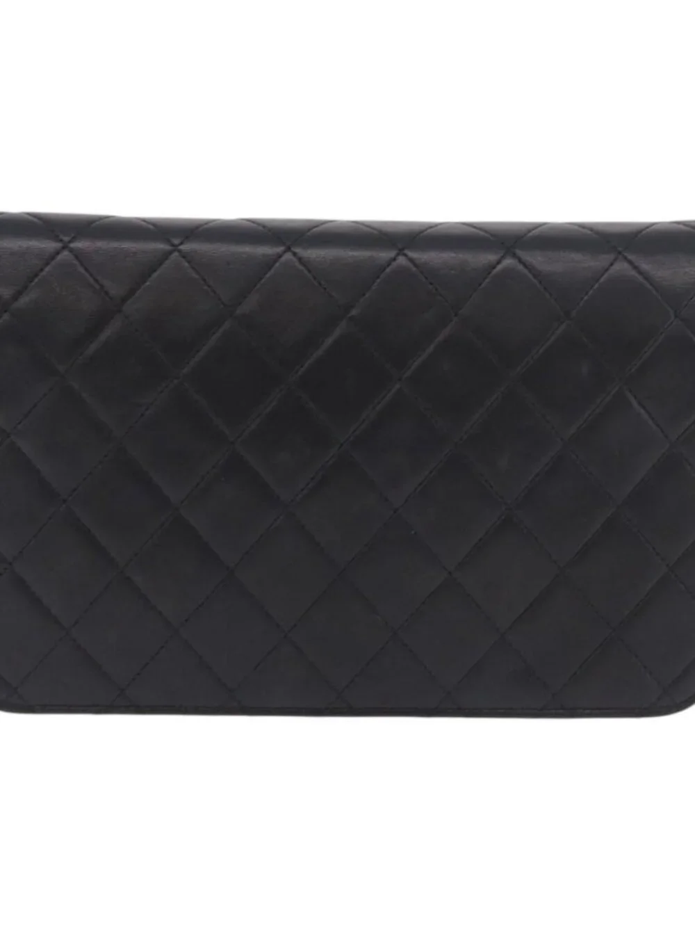 CHANEL Matelasse Chain Shoulder Bag Lamb Skin Black Gold CC Auth 184564
